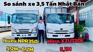So sánh Hino 300 với Isuzu NPR350 | Giá xe Isuzu NPR350 Thùng 6M2 với Hino 300 3T5 Dài 5M2