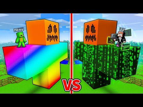 JJ and Mikey: SECRET GIANT GOLEM BATTLE in Minecraft - Maizen