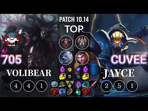 JDG 705 Volibear vs HLE CuVee Jayce Top - KR Patch 10.14