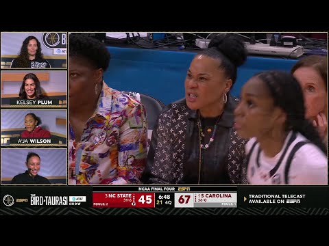 A'ja Wilson Calls Dawn Staley BIPOLAR | Sue Bird Taurasi Final Four Show, South Carolina vs NC State
