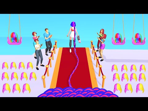 HAIR CHALLENGE game BEST HAIR RUNNER GIRL ♀   Gameplay All Levels Walkthrough iOS Android New - YouTube