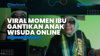Di Balik Momen Viral Ibu Gantikan Anaknya Wisuda Online, Sang Anak Diketahui Sedang Cuci Piring