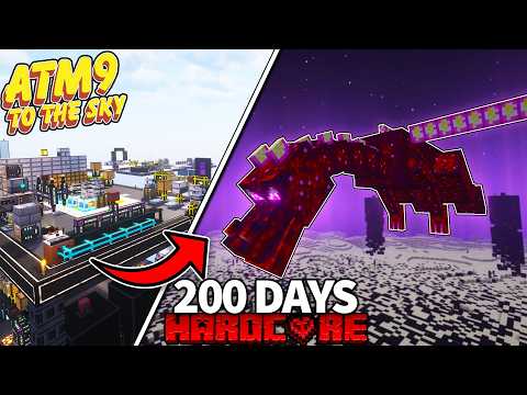 I Survived 200 Days IN ALL THE MODS 9 TO THE SKY in HARDCORE MINECRAFT