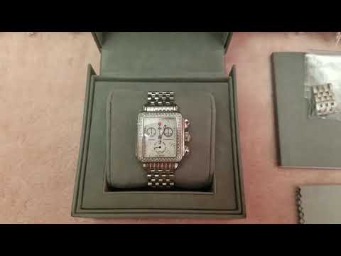 Michele Deco Chronograph Diamond Women's Watch | Case Size: 33MM | Strap Width: 18MM