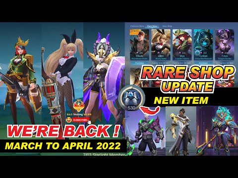 RARE SKIN FRAGMENT SHOP UPDATE March to April 2022 | Upcoming new skin Collector Starlight MLBB