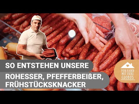 Im Kurzvideo: So entstehen unsere Rohesser, Pfefferbeißer & Frühstücksknacker I GLOBUS Fachmetzgerei