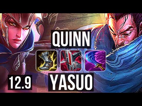 QUINN vs YASUO (TOP) | 500+ games, 800K mastery, Rank 11 Quinn | KR Master | 12.9