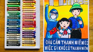 Vẽ tranh Thiếu nhi Việt Nam mừng đại hội Đoàn | Vẽ tranh Mừng Đại Hội Đoàn | Tranh cổ Động
