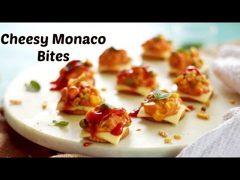 Quick and Easy Cheesy Monaco Bites | Monaco Biscuit Party Topping | Monaco Biscuit Starter