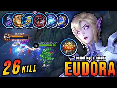 26 Kills!! OP Eudora with this Item (INSANE LIFESTEAL) - Build Top 1 Global Eudora ~ MLBB