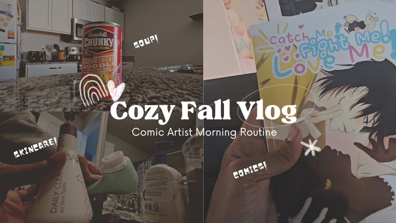 A Cozy Webtoon Artist VLOG☕🍂 || Comic Page Printing Size, Morning Routine Hair & Skincare