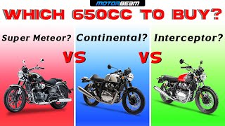 Super Meteor vs Continental GT vs Interceptor - Best 650cc Royal Enfield In India | MotorBeam हिन्दी