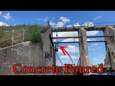 Concrete Poured in Forms at the Tobacco River Dam to form the new Retaining Wall