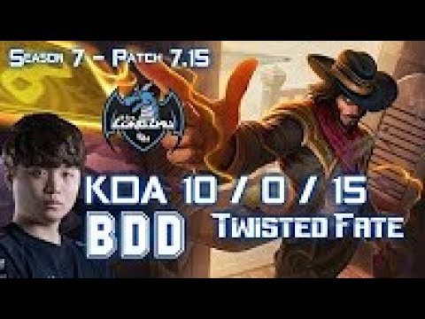 LZ BDD TWISTED FATE vs CORKI Mid - Patch 7.15 KOREA Ranked