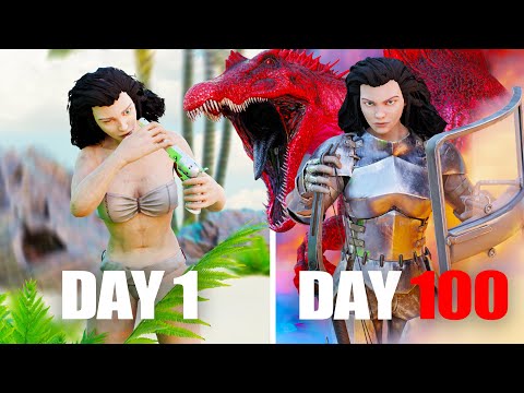 Surviving 100 Days in Ark's BEST Cave! - A Full ARK Wipe