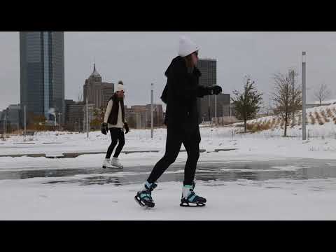 Snowy weather transforms Scissortail Park to winter wonderland