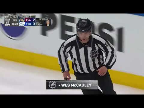 Referee Wes McCauley Works the Lines at Panthers/Leafs