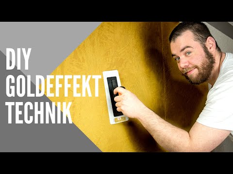 Spachteltechnik Alpina GOLD-EFFEKT (TEST) Innenwände "vergolden" für Einsteiger 🤩