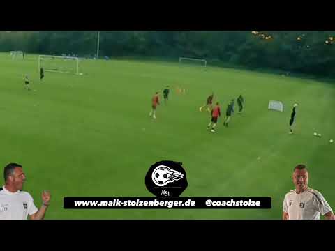 Fussballtraining: Spielform - Einwurf Offensiv/Defensiv mit Verlagerung ins Zentrum