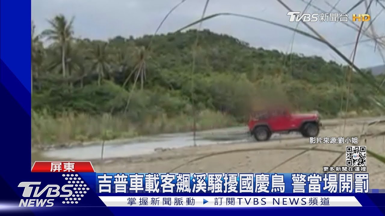 嚇壞「國慶鳥」了！吉普車載客衝溪床亂飆　警獲報開罰