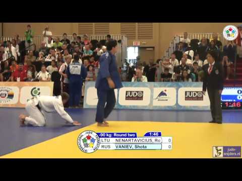 Judo 2013 World Championships Cadets Miami: Nenartavicius (LTU) - Vaniev (RUS) [-90kg]