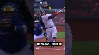 So much pitch movement ... it hit the bat twice ????