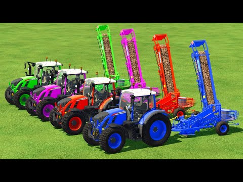 HARVEST AND LOAD POTATOES WITH JOHN DEERE & FENDT TRACTORS - Farming Simulator 22