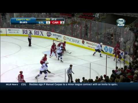 Alexander Semin wrist shot EN goal 3-1 St. Louis Blues vs Carolina Hurricanes 1/31/14 NHL Hockey.