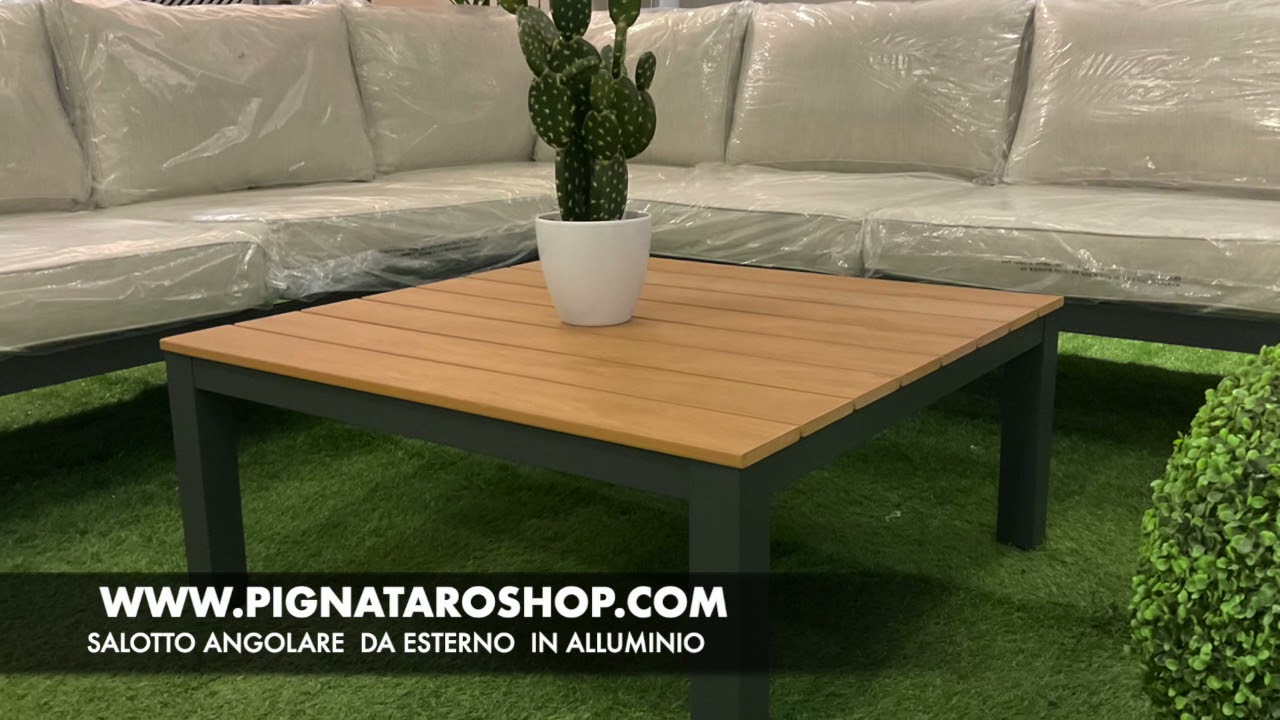 SALOTTO ANGOLARE DA ESTERNO IN ALLUMINIO 250X250CM