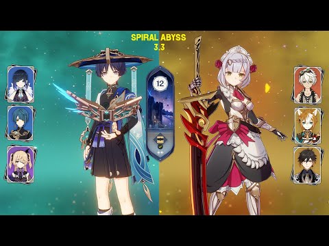 Wandrer C0 - Noelle C6 Spiral abyss 3.3 Floor 12 Genshin Impact