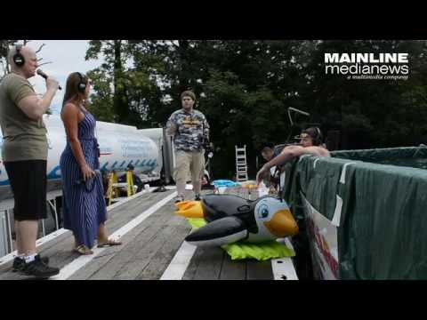 Preston and Steve on WMMR Dumpster pool party in Bala Cynwyd