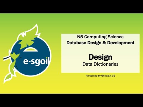 eSgoil: N5CS: Databases - Design - Data Dictionary
