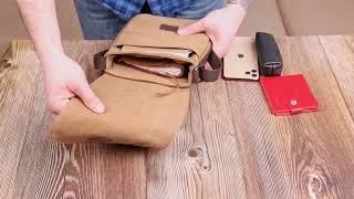Функціональна чоловіча сумка з текстилю 21268 Vintage коричнева