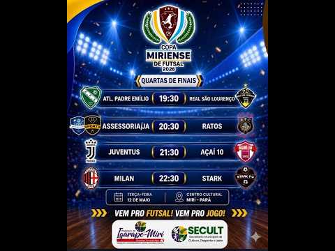 QUARTAS DE FINAL DA COPA MIRIENSE DE FUTSAL EM IGARAPÉ-MIRI