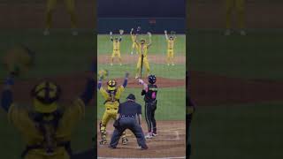 Baseball team boogies to “Dancing Queen” before pitch | Savannah Bananas #shorts #bananaball