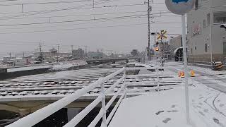 大雪の岡の下川の鉄道橋【2023/01/25】広島市佐伯区