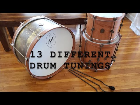13 different tom tunings shootout - 13" - 16" toms. A&F mahogany + Tune-Bot. Drum Tuning comparison.