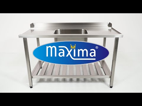 Video Maxima Dishwasher Table with Sink and Backsplash &ndash; Right