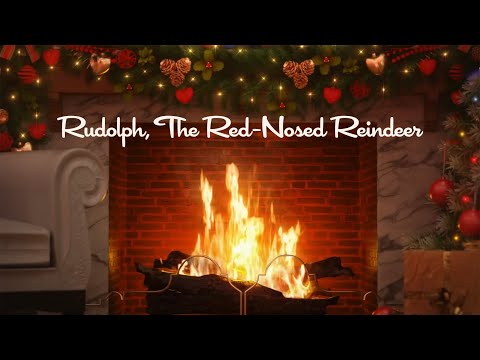Gene Autry with The Pinafores - Rudolph, The Red-Nosed Reindeer (Fireplace Video - Christmas Songs)