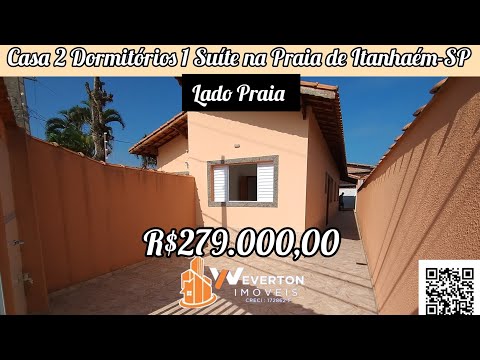 Casa Nova 2dormitórios 1suíte R$279.000,00 em Itanhaém (Lado Praia) c/Piscina na Weverton Imóveis