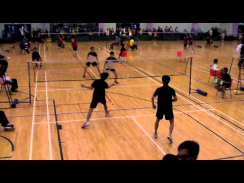 KGV A Grade Boys Badminton Final 2012-13 1st Doubles Gabriel Li & Alex Yiu vs SMCESPS