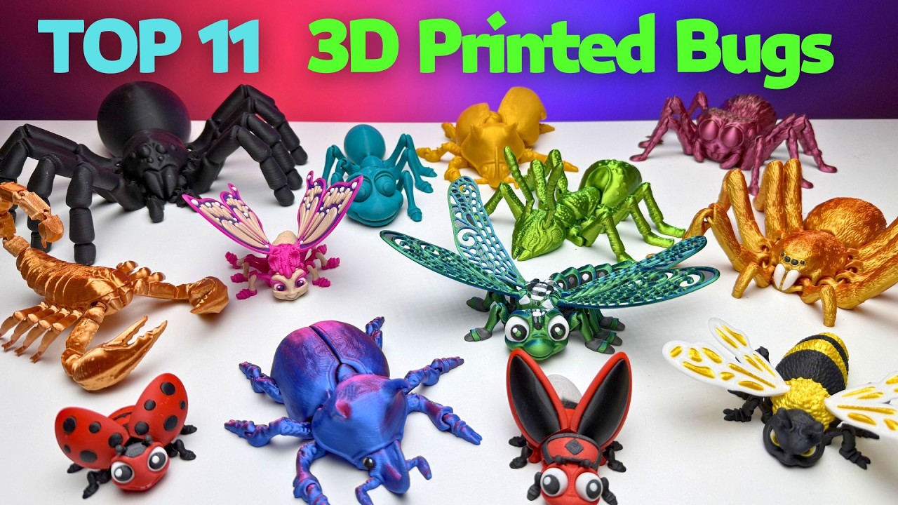11 Amazing 3D Printed Insects – Flexi and Articulated Models on Bambu Lab A1
