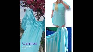 PLUS SIZE šaty Carmen - světle modrá, sednou do velikosti 50