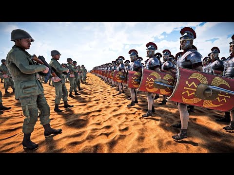 25,000 WW2 ARMY VS 1,000,000 ROMAN SOLDIERS - Ultimate Epic Battle Simulator 2 | UEBS 2