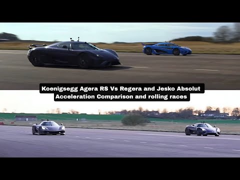 Koenigsegg Agera RS Vs Regera and Jesko Absolut Rolling Race And Acceleration Comparison