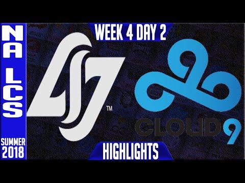 CLG vs C9 HIGHLIGHTS | NA LCS Summer 2018 Week 4 Day 5 | Counter Logic Gaming vs Cloud9