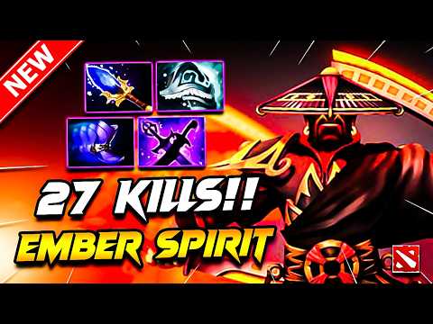 EMBER SPIRIT Dota 2 Gameplay | x27 Kills!! Ember Spirit DOTA 2 Carry Build Pro Gameplay 7.40