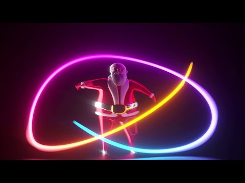 Dancing Santa Neon Lights – Christmas Party Background Loop in 4K | 8 Hours