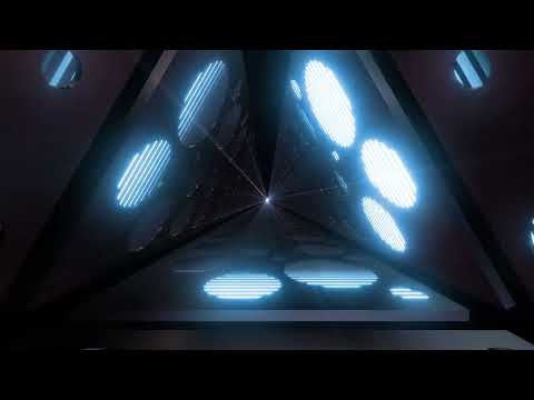 4k Blue Circular Light Tunnel