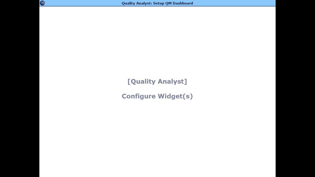QA   Setup QM Dashboard